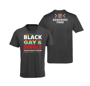 Black Gay & Single QR Code T-Shirt