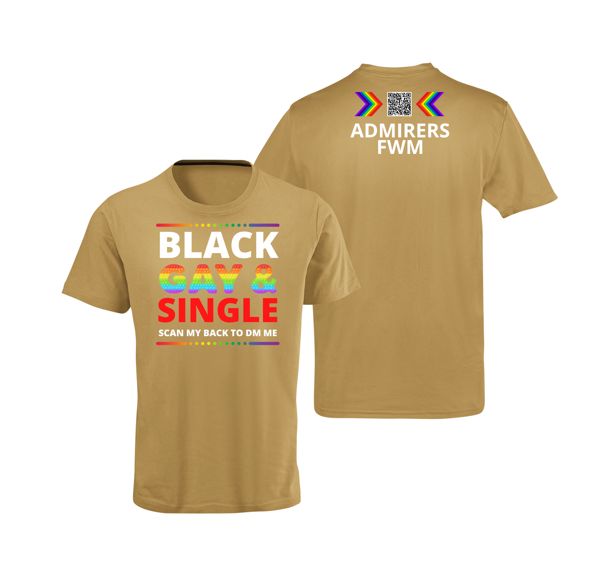 Black Gay & Single QR Code T-Shirt