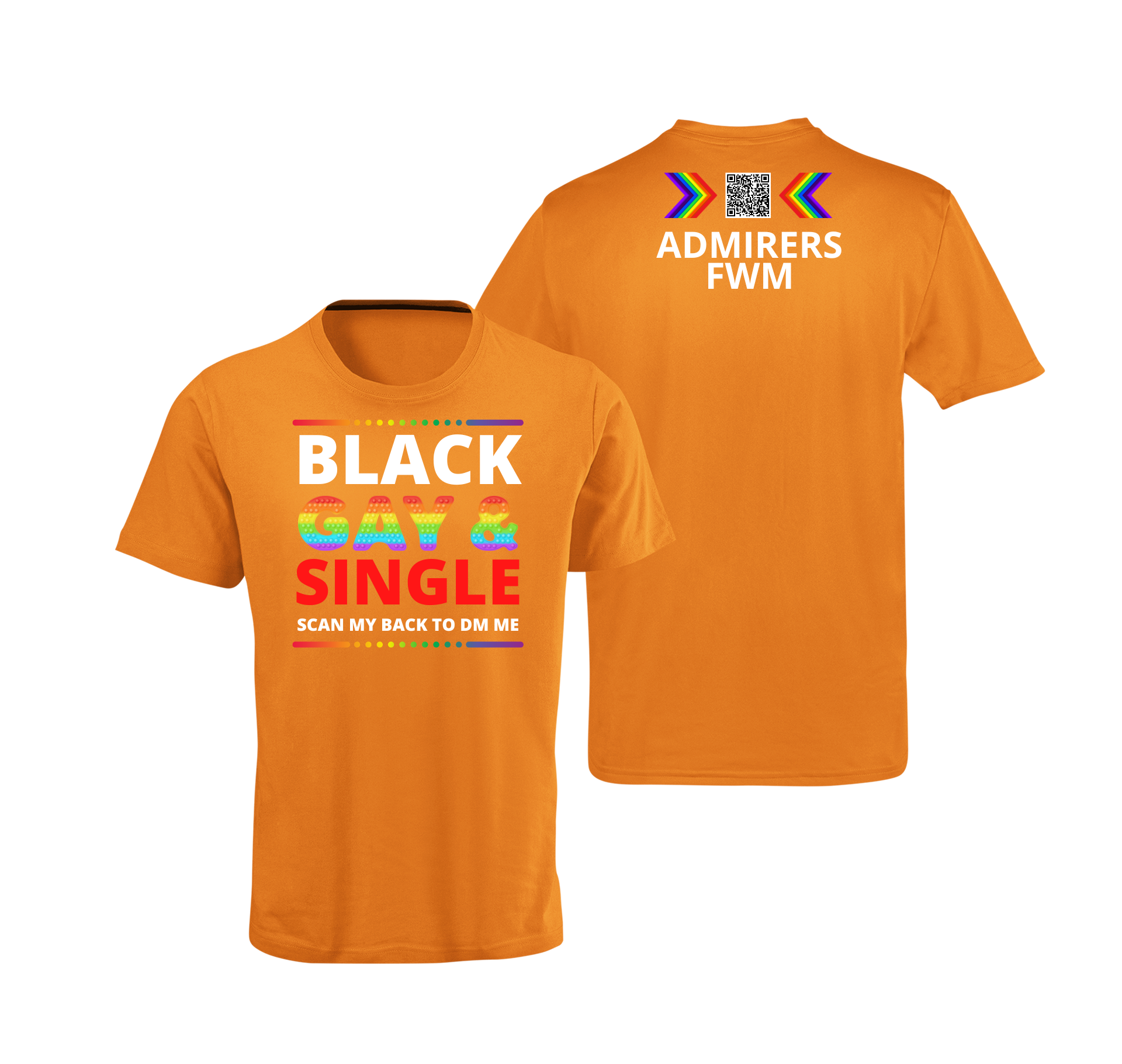 Black Gay & Single QR Code T-Shirt